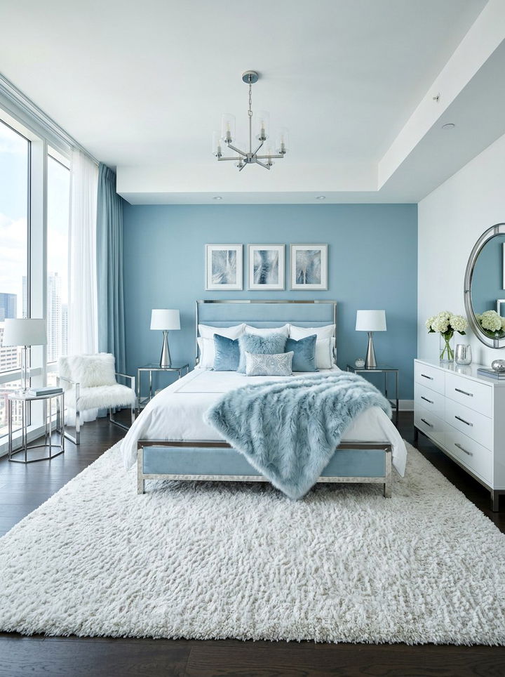Ice Blue Bedroom - 30 contemporary blue bedroom ideas