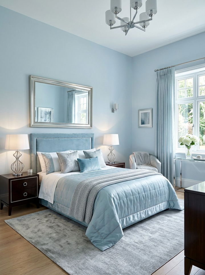 Ice Blue Bedroom With Silver Accents - 30 ice blue bedroom ideas