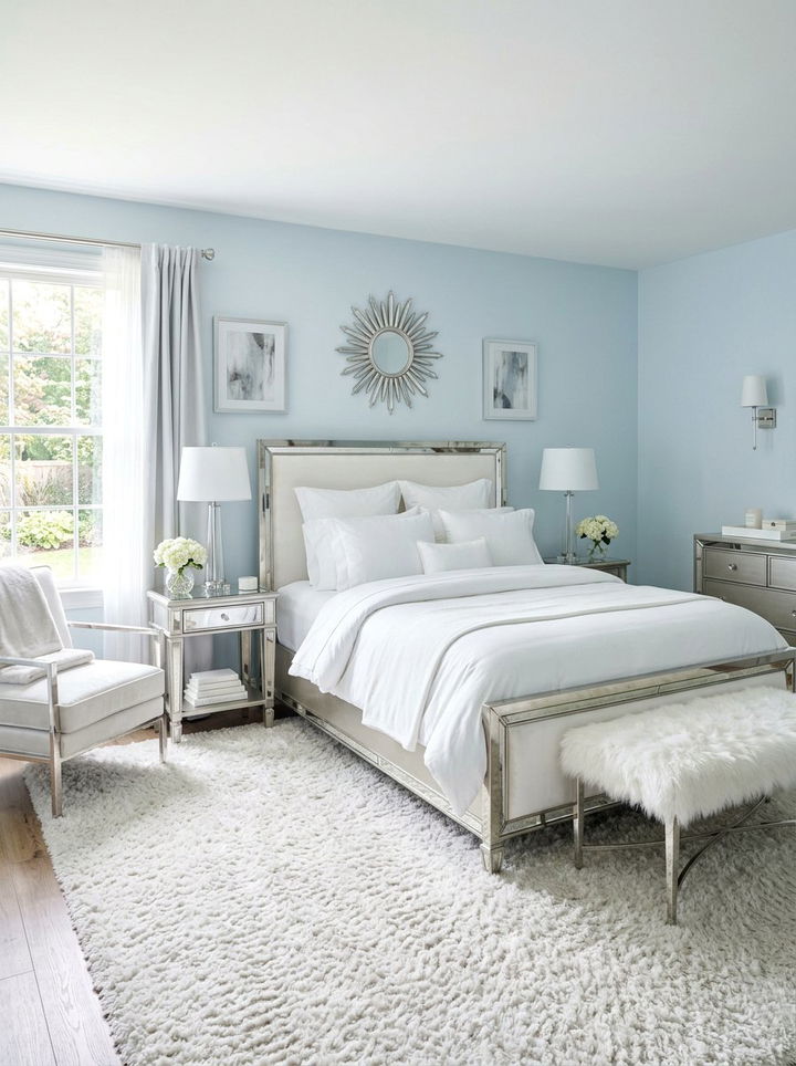 Ice Blue Bedroom - 30 blue and white bedroom ideas