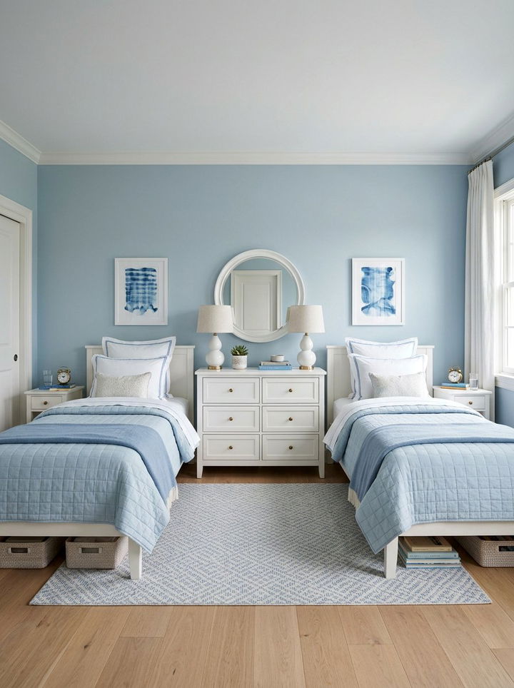 Ice Blue Shared Bedroom - 30 ice blue bedroom ideas