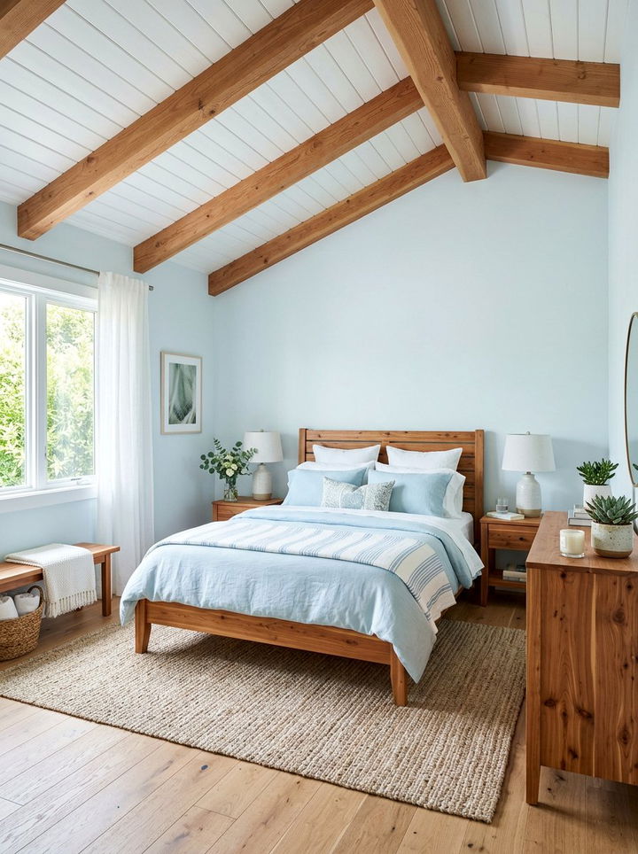 Ice blue and cedar bedroom - 30 blue and brown bedroom color combo