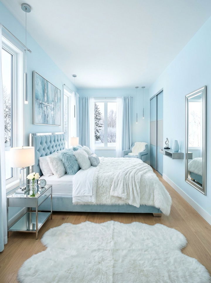 Ice blue bedroom - 30 cool tone bedroom ideas