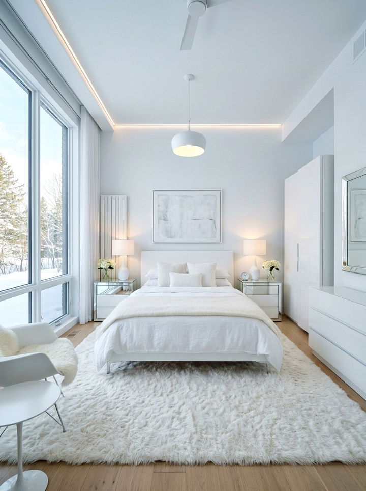 Icy White Bedroom - 30 cool toned bedroom ideas
