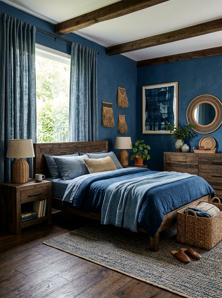 Indigo Blue Bedroom - 30 contemporary blue bedroom ideas