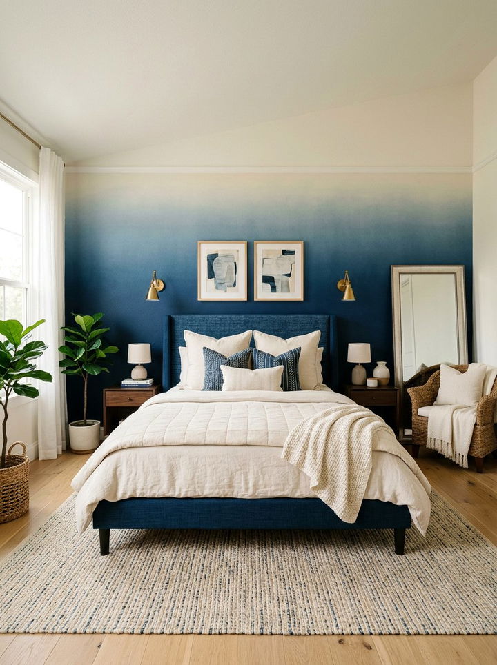 Indigo Ombre Bedroom - 30 ombre bedroom ideas