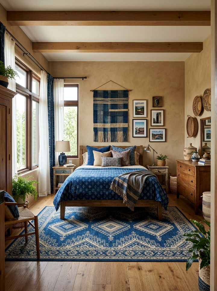 Indigo and Tan Bedroom - 30 bedroom color schemes