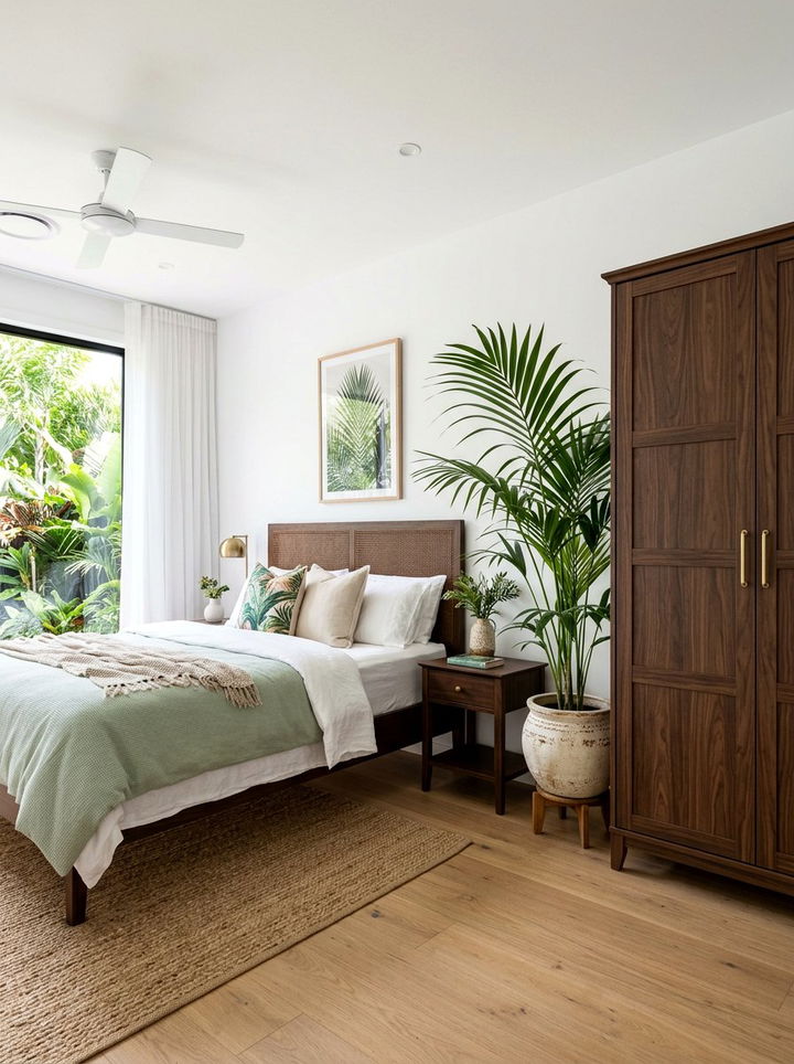 Indoor Palm Plant - 30 British colonial bedroom ideas