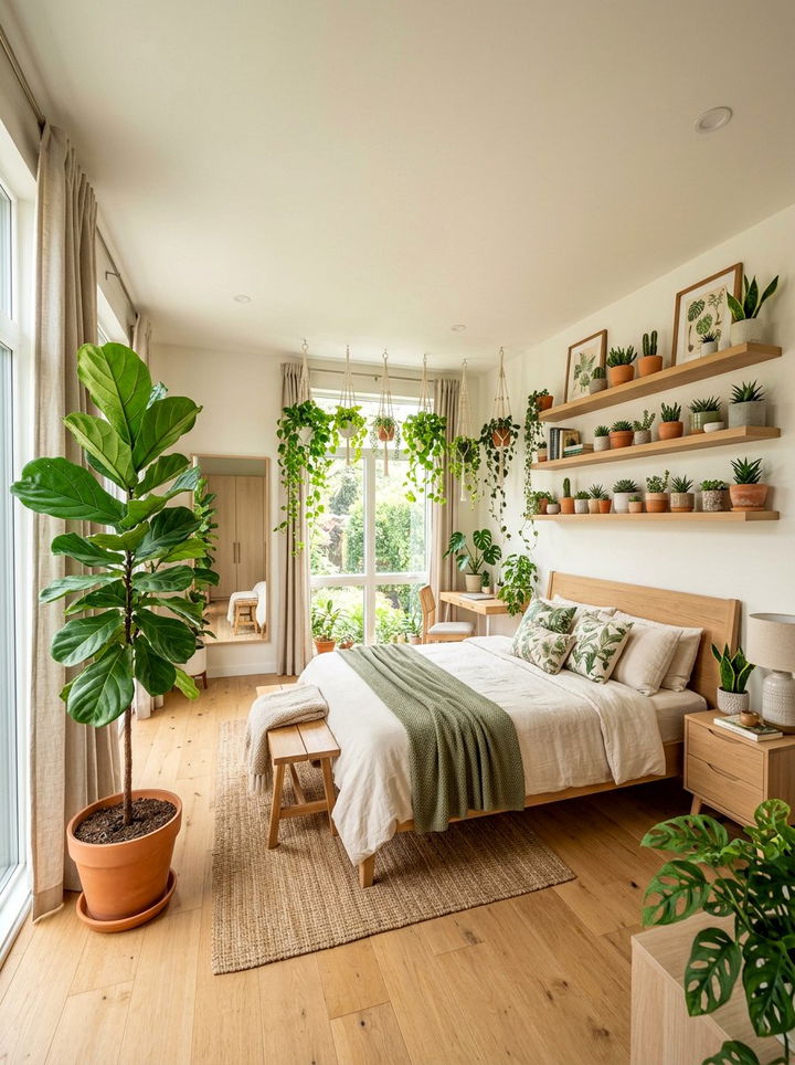 Indoor Plant Bedroom - 30 earthy bedroom ideas