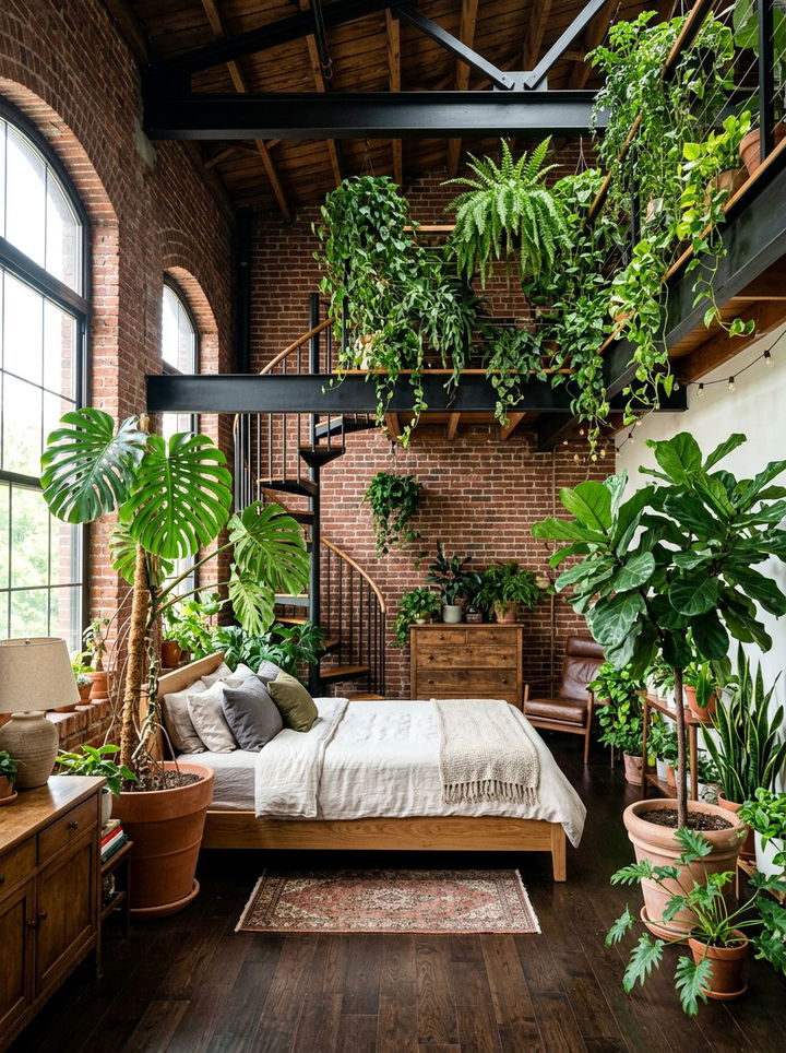 Indoor Plant Loft - 30 loft style bedroom ideas