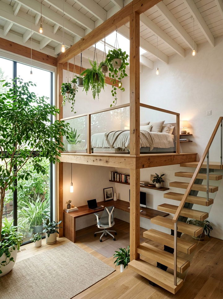 Indoor Treehouse Loft - 30 treehouse bedroom ideas