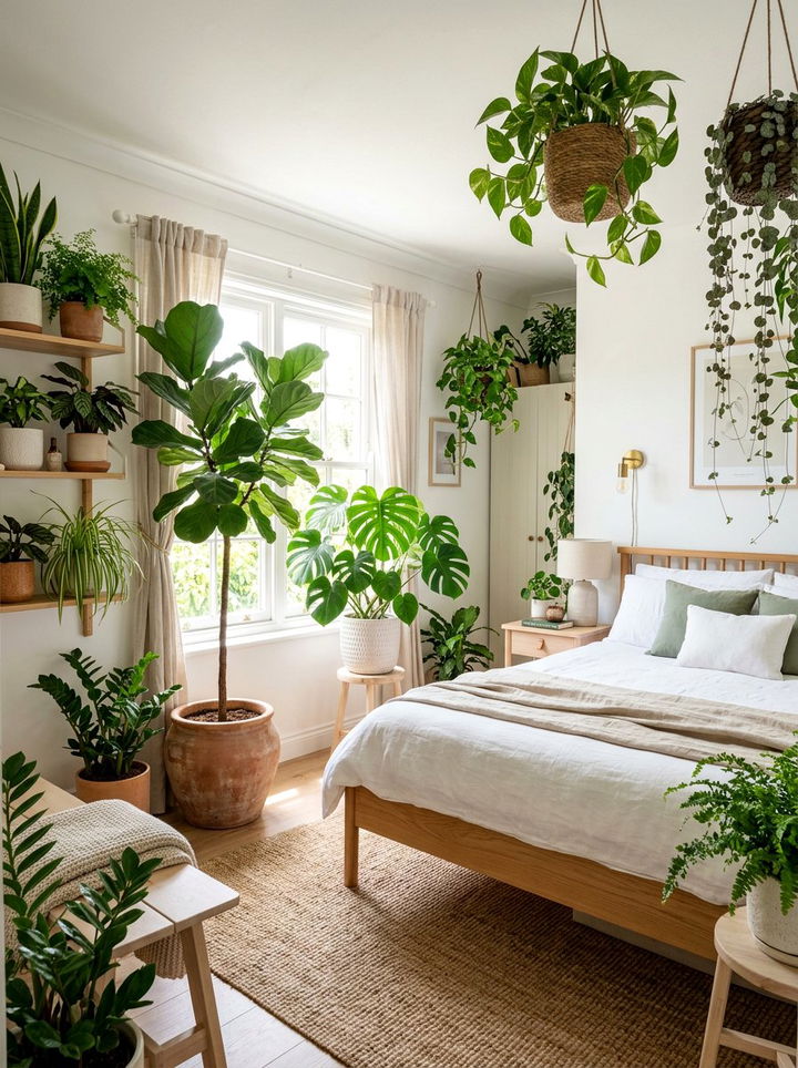 Indoor plant bedroom - 30 meditation bedroom ideas