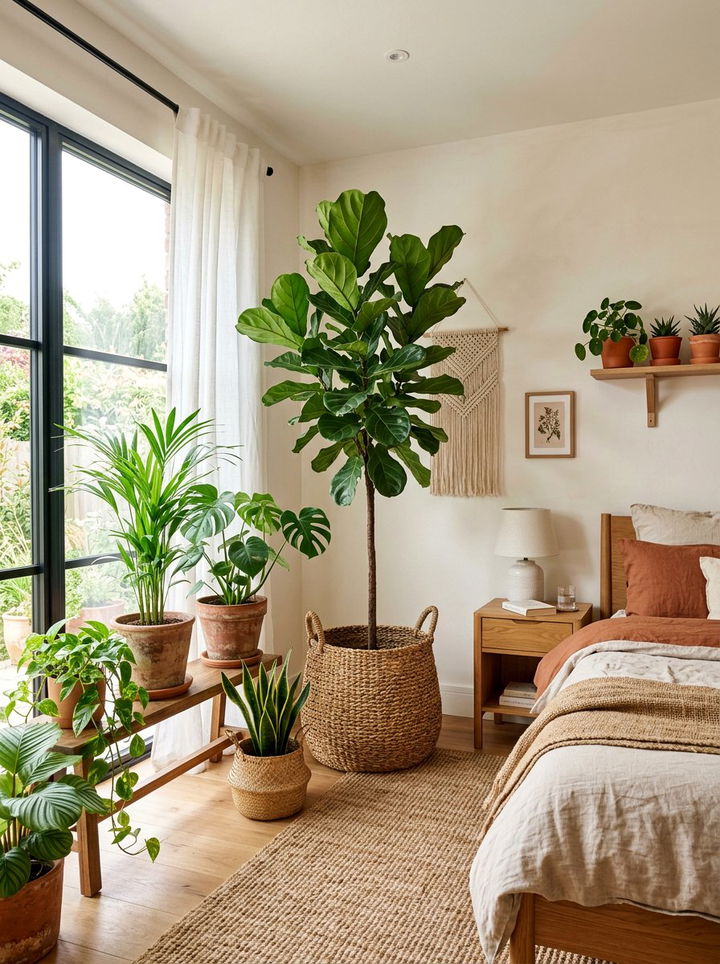 Indoor plant decor - 30 budget bedroom ideas
