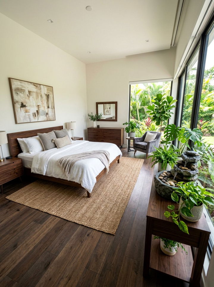 Indoor water feature bedroom - 30 wellness bedroom ideas