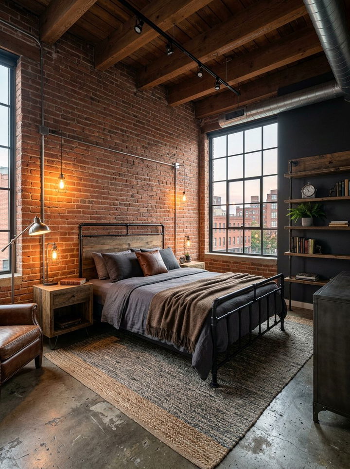 Industrial Bedroom - 30 bedroom aesthetic ideas