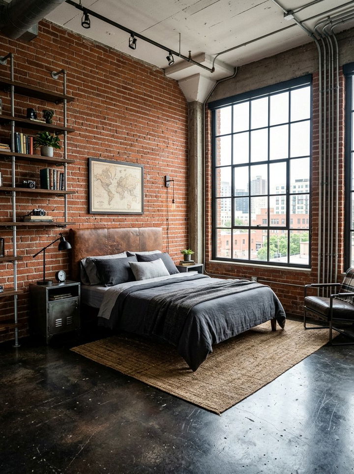Industrial Bedroom - 30 bedroom remodel ideas