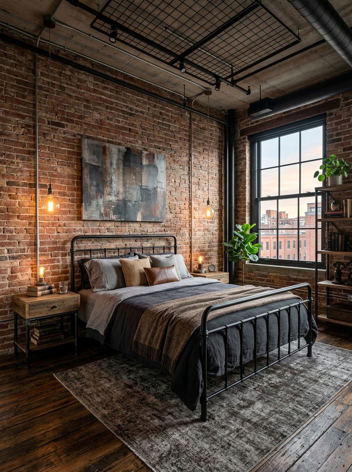 Industrial Bedroom - 30 bedroom themes