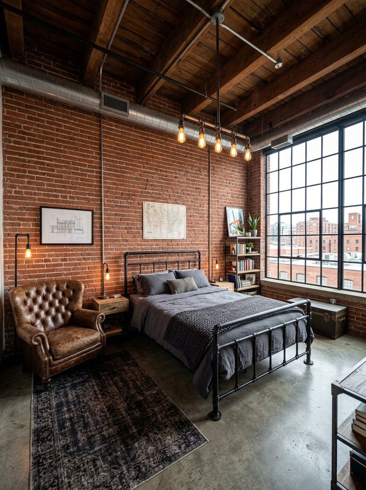 Industrial Bedroom - 30 cozy bedroom ideas