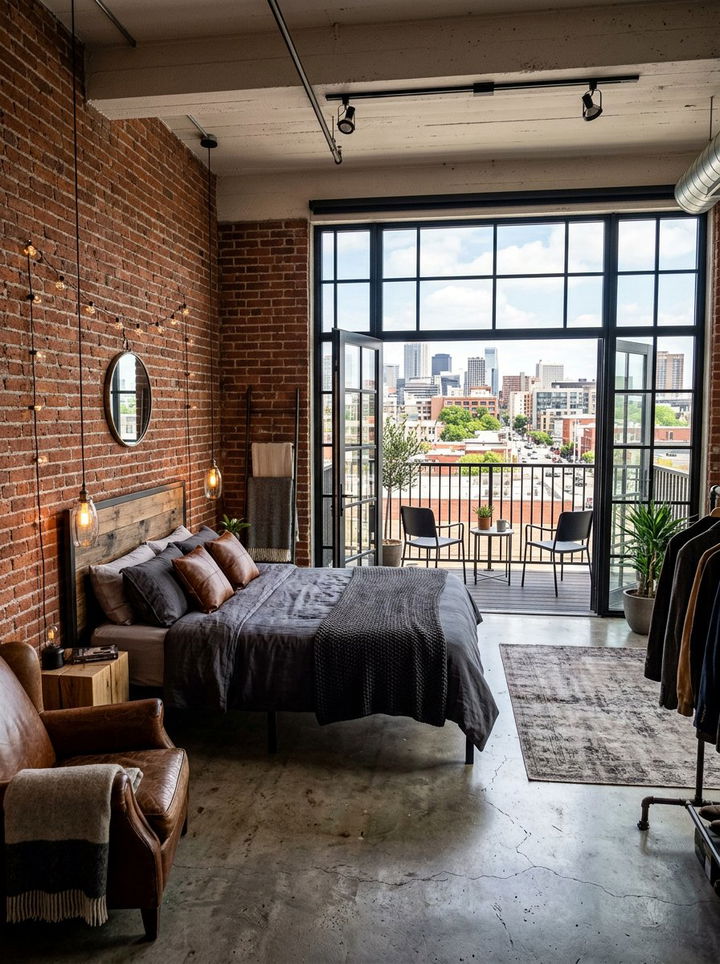 Industrial Bedroom Balcony - 30 bedroom with balcony ideas