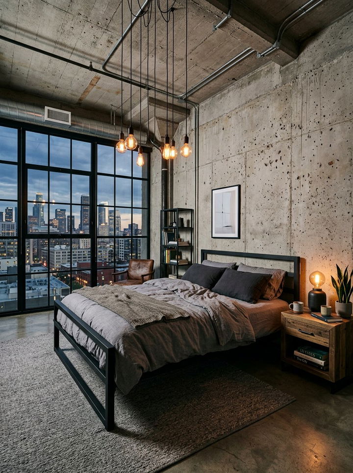 Industrial Bedroom Concrete Wall - 30 concrete wall bedroom ideas