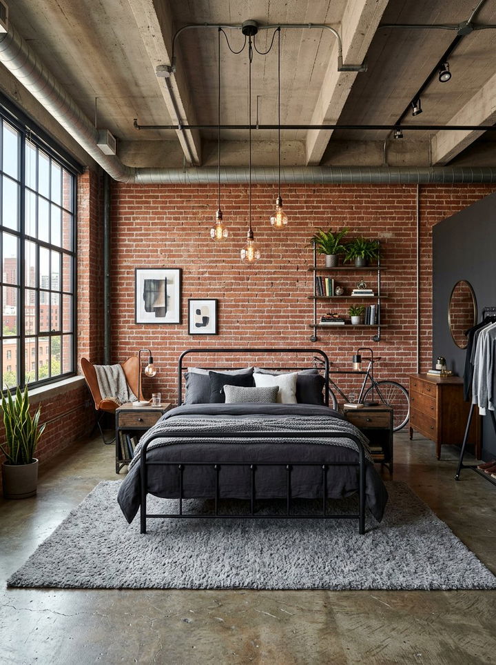 Industrial Bedroom Decor - 30 primary bedroom ideas
