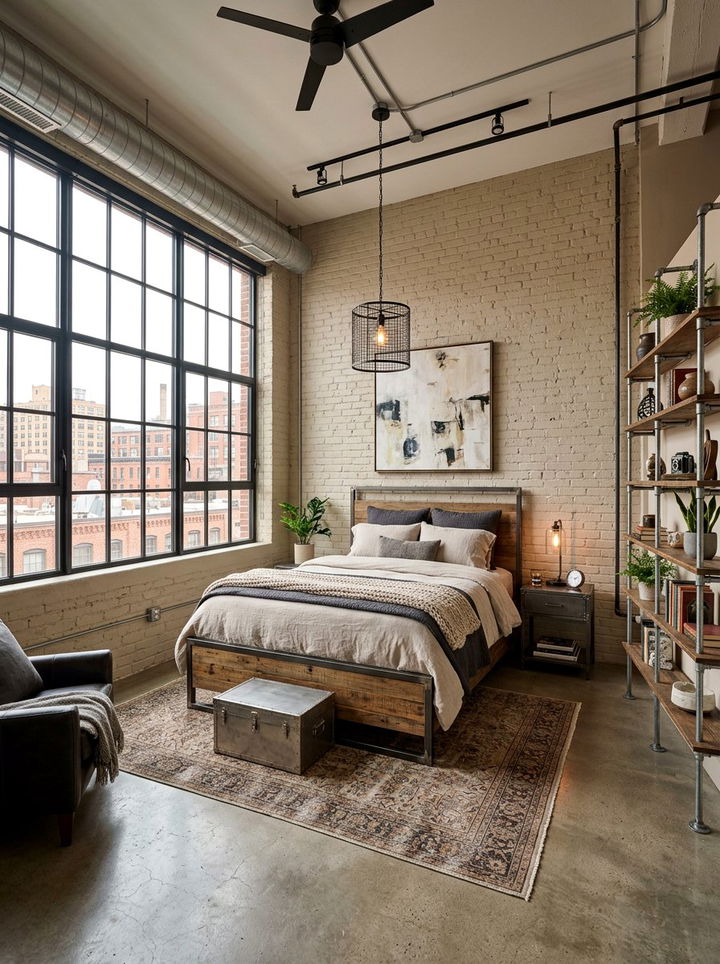 Industrial Beige Bedroom - 30 beige bedroom ideas