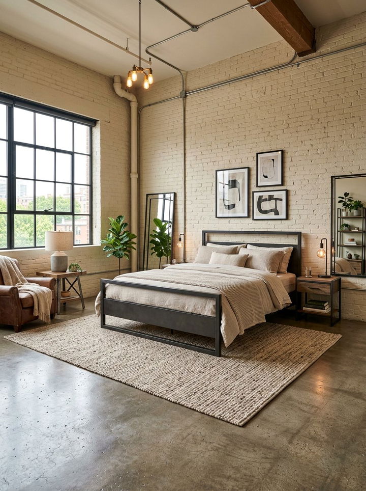 Industrial Beige Bedroom - 30 minimalist beige bedroom ideas