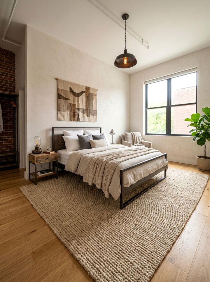 Industrial Beige Bedroom Area Rug - 30 industrial beige bedroom ideas