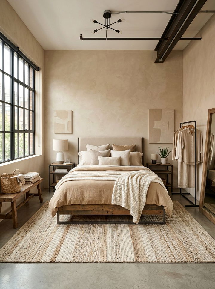 Industrial Beige Bedroom Neutral Palette - 30 industrial beige bedroom ideas