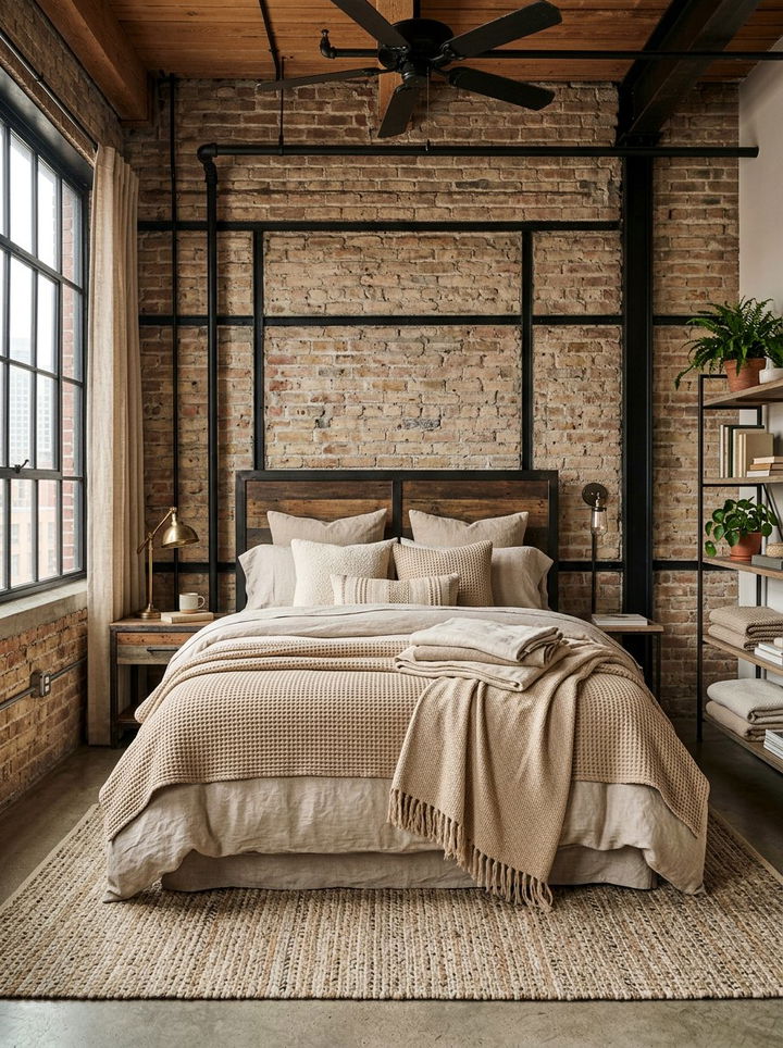 Industrial Beige Bedroom Textured Linens - 30 industrial beige bedroom ideas