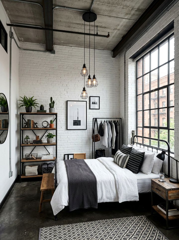 Industrial Black And White Bedroom - 30 black and white bedroom ideas