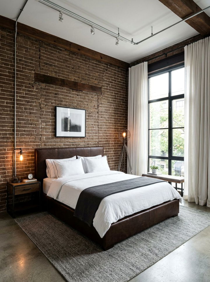 Industrial Brown And White Bedroom - 30 brown and white bedroom ideas
