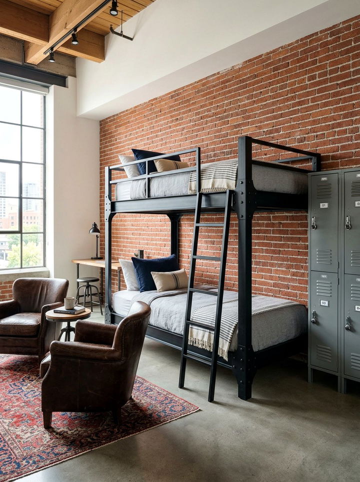 Industrial Bunk Bed - 30 multi-kid bedroom ideas