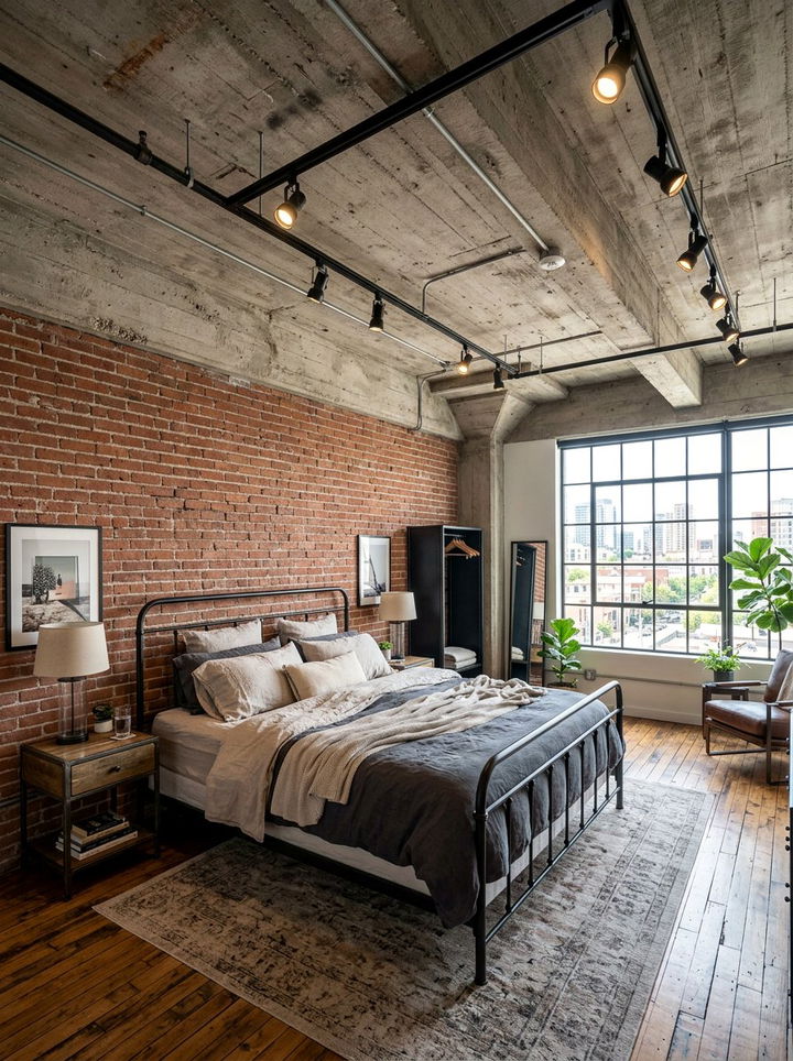 Industrial Concrete Ceiling - 30 concrete bedroom ideas