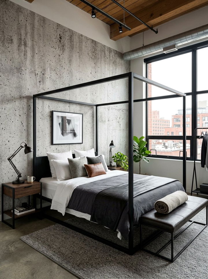 Industrial Concrete Look Wallpaper - 30 bedroom wallpapers