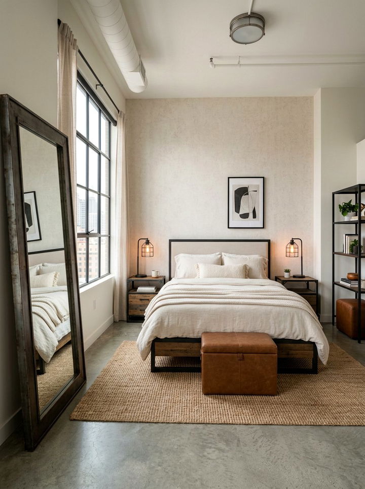 Industrial Cream Apartment Bedroom - 30 industrial cream bedroom ideas