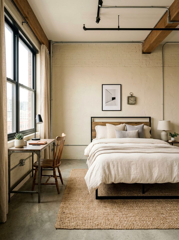 Industrial Cream Guest Bedroom - 30 industrial cream bedroom ideas