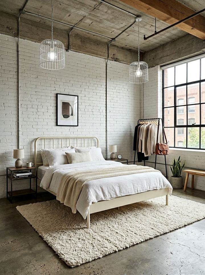 Industrial Cream White Bedroom - 30 cream and white bedroom ideas