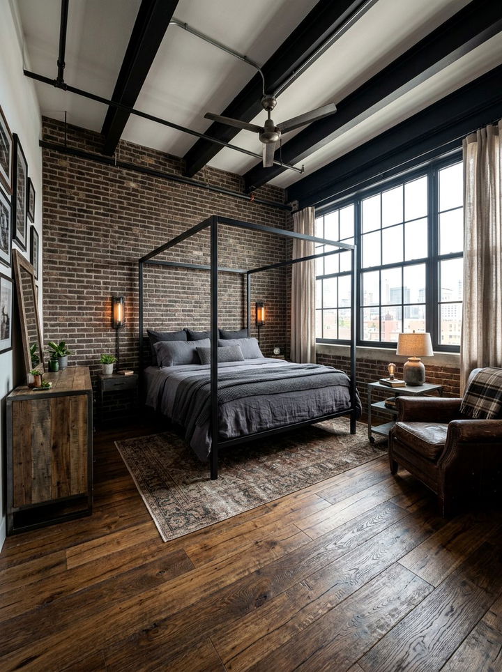Industrial Dark Bedroom - 30 dark bedroom ideas