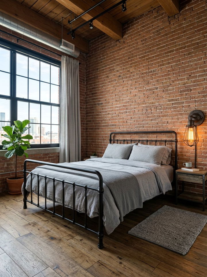 Industrial Edison Bulb Sconce - 30 amber bedroom ideas