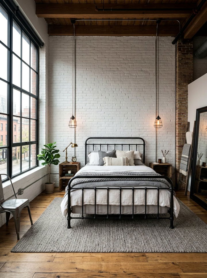 Industrial Farmhouse Bedroom - 30 farmhouse white bedroom ideas