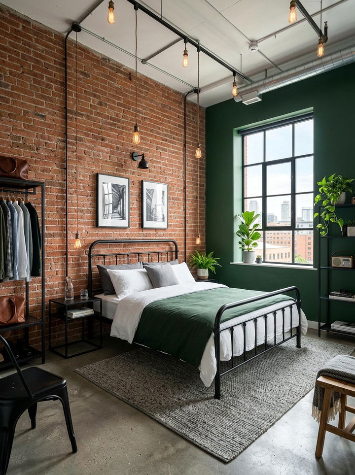 Industrial Forest Green Bedroom - 30 forest green bedroom ideas