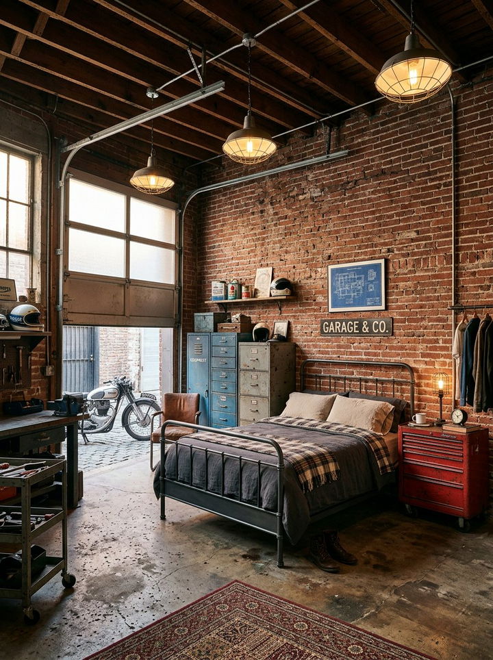 Industrial Garage Bedroom - 30 race car bedroom ideas