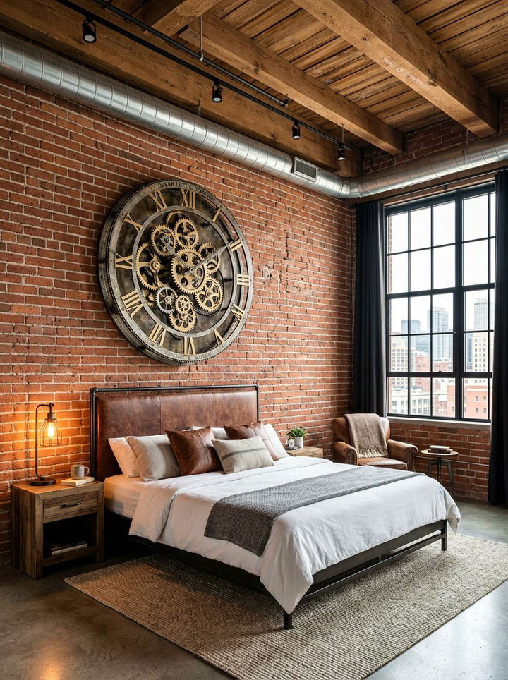 Industrial Gear Wall Clock - 30 bedroom wall clocks