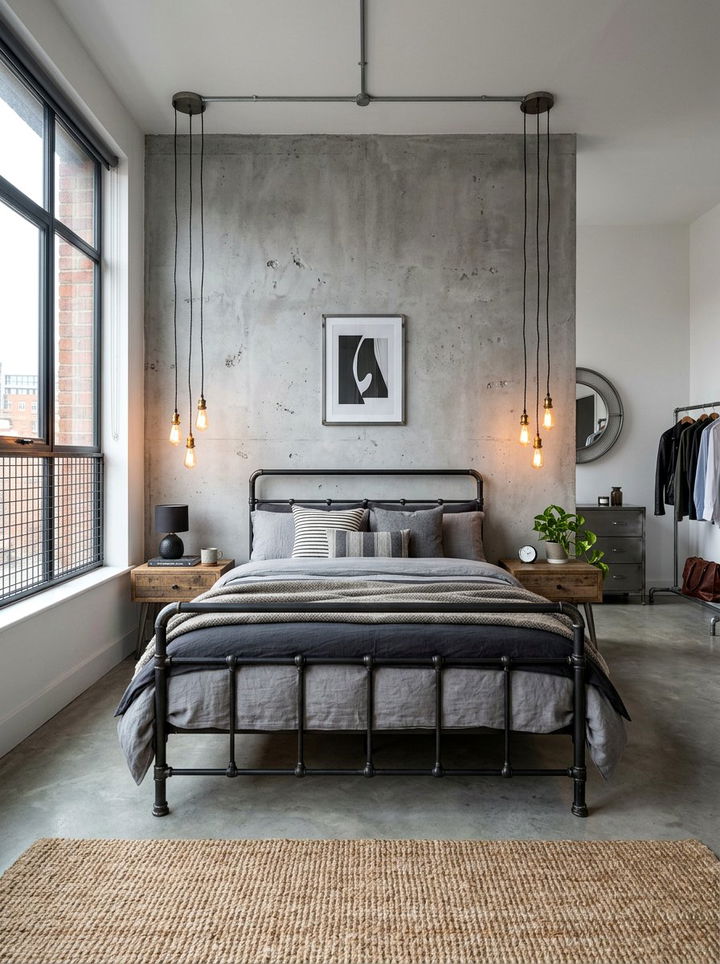Industrial Grey Bedroom - 30 grey bedroom ideas