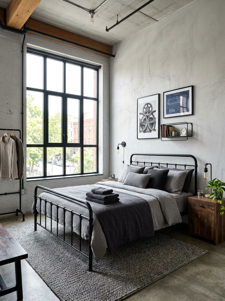 Industrial Grey Guest Bedroom - 30 industrial grey bedroom ideas