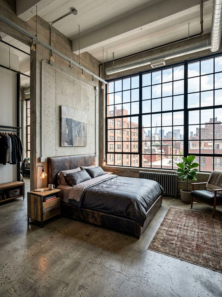 Industrial Grid Bedroom Window - 30 bedroom window design ideas
