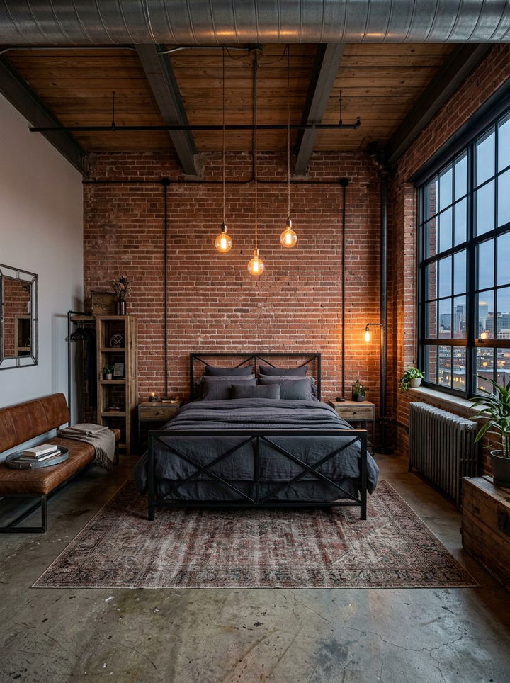 Industrial King Bed Space - 30 king size bedroom ideas