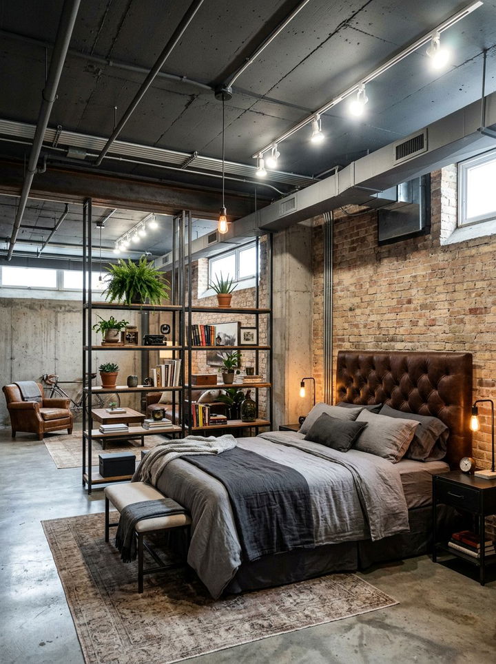 Industrial Loft Basement Bedroom - 30 basement bedroom ideas