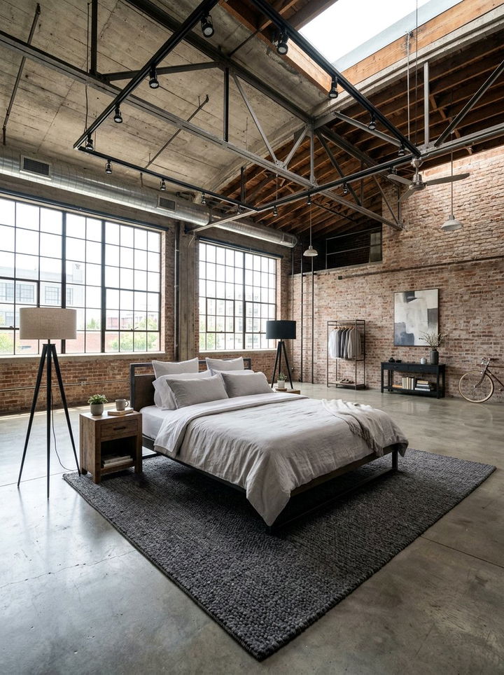 Industrial Loft Bedroom - 30 converted warehouse bedroom ideas