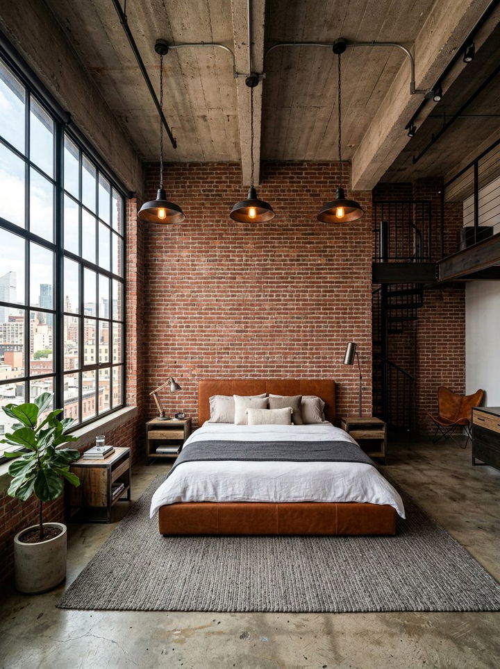 Industrial Loft Bedroom - 30 grand bedroom ideas